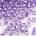 Small purple glass seed beads with a metallic iridescent finish for DIY jewelry making. - Style #22 / 2.5mm (1mm Hole) 10g/Pack Approx. 700pcs