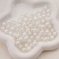 Perles en acrylique irisées transparentes pour accessoires de bijoux DIY - 8mm (50 pièces) / Irisé - Blanc