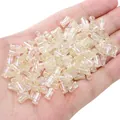 4x8mm iridescent transparent glass bamboo beads for DIY jewelry making and beading - Beige