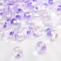 Iridescent purple translucent glass seed beads for DIY handmade jewelry making accessories - Style #36 / 4mm (Hole Approx. 0.8mm) 10g/Pack Approx. 110 Pcs / Iridescent Purple