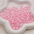 Perles rondes en acrylique rose transparent pour la création de bijoux artisanaux - Style Perle-dans-Perle Transparente / 8mm (50 pièces) / Rose
