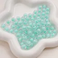 Perles en acrylique double couche bleu menthe pour bijoux DIY et chaînes de téléphone - Style Perle-dans-Perle Transparente / 8mm (50 pièces) / Vert