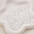Perles en acrylique transparent et blanc pour la création de bijoux DIY - Perle dans une perle / 8mm (50 pièces) / Blanc Clair