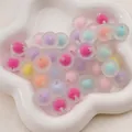 Perles en acrylique dépolies multicolores avec cœurs pour projets de bijoux DIY. - Perle dans une perle / 16mm (20 Pièces/Paquet) / Couleurs Aléatoires Dépolies