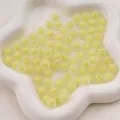 Perles rondes en acrylique givré jaune pâle 8-16mm pour la création de bijoux DIY à la main - 8mm (50 pièces) / Jaune Mat