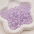 Perles premium en acrylique violet givré translucide pour bijoux DIY et chaînes de sac - 8mm (50 pièces) / Violet Mat
