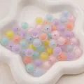Perles rondes en acrylique givré coloré pour la fabrication de bijoux artisanaux DIY - Givré / 12mm (50 Pièces/Paquet) / Couleurs Mélangées Aléatoires