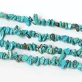 Strang mit 3-5 mm unregelmäßigen türkisfarbenen Natursteinperlen für DIY-Schmuckhandwerk - 3-5mm Durchmesser / Blauer Türkis / 80cm Strang