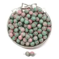 Pink and green resin swirled beads 10mm variant for handmade DIY jewelry accessories - Pink and Green