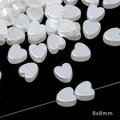 8x8mm white heart-shaped ABS imitation pearl beads for DIY handmade jewelry making - Heart / 100 Pieces Set / White