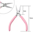 Pink jewelry long nose pliers, 12cm total length with 4cm jaw measurement - Flat Pliers (Toothless) (#24)