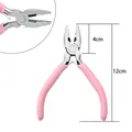 Pink needle nose pliers 12cm for jewelry making and DIY handmade crafting tool set - Mini Steel Pliers (#27)