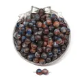 Mixed blue and brown resin cat eye round beads for DIY bracelet jewelry crafting - Starry Blue