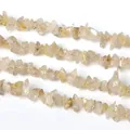 3-5 mm natürliche unregelmäßige gelbe Kristallchips für DIY Schmuckherstellung Zubehör - 3-5mm Durchmesser / Rutilquarz Gold / 80cm Strang