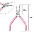 Pink DIY jewelry needle-nose pliers tool with 12cm total length and 4.5cm head size - Bent Nose Pliers (Toothless) (#29)