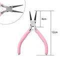Pink long nose pliers for jewelry making DIY tools with 12cm length and 4cm tips - Double Round Pliers (#31)