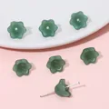 Élégantes perles intercalaires en verre vert foncé muguet pour la création de bijoux DIY - 12x7mm Trou 1mm 10 Pièces/Pack / Vert Foncé