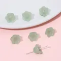 Perles en forme de fleurs de muguet en verre imitation jade vert clair pour bijoux DIY - 12x7mm Trou 1mm 10 Pièces/Pack / Vert Jade