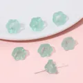 Perles en verre vert jade en forme de muguet pour la création de bijoux DIY - 12x7mm Trou 1mm 10 Pièces/Pack / Vert Eau Claire