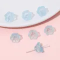 Perles en verre en forme de muguet bleu clair pour la création de bijoux DIY d'art - Bleu