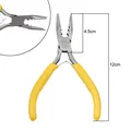 Professional 12cm yellow handle needle-nose pliers for handmade jewelry and DIY craft tools - 3-Hole Flat Nose Pliers with Teeth (#38)