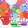 Bunte Kronen-Filzflicken für DIY-Handwerk 60x30mm 100 Stück Zufallsmix - Krone / 60x30mm (100 Stück/Packung) / Zufällige Mischfarben