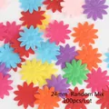 24mm bunte Filzblumenformen für DIY-Bastelarbeiten, 100 Stück Zufallsmischung - Blumen-Stil / 24mm (100 Stück/Packung) / Zufällige Mischfarben