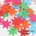 Set mit 33 mm bunten Filzblumen für DIY-Dekorationen 100 Stück zufällige Mischung - Blumen-Stil / 33mm (100 Stück/Packung) / Zufällige Mischfarben