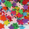 100 Stück bunte 26mm Filzsterne im Zufallsmix für DIY-Bastelarbeiten und Deko - Pentagramm / 26x26mm (100 Stück/Packung) / Zufällige Mischfarben