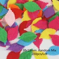 Zufälliger Mix aus 38x18mm bunten Filzblättern für DIY-Bastelzubehör im 100er-Set - Blatt / 30x18mm (100 Stück/Packung) / Zufällige Mischfarben