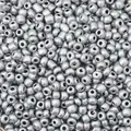 Silver frosted metallic seed beads for DIY jewelry making of necklaces and bracelets - 3mm 450g Approx. 15000pcs / Silver