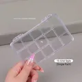 Premium clear 15-compartment acrylic storage box for nail art accessories and beads organizer - Single Piece / 15 Grids Storage Box