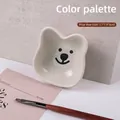 Cute polar bear ceramic nail art palette for color mixing and brush cleaning tools - Little White Bear / 7.7*7.9*3cm