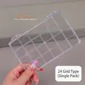 Clear plastic 24-grid organizer box for nail art accessories and beads storage - Single Piece / 24 Grids Storage Box