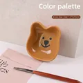 Cute brown bear cartoon ceramic nail art palette and brush washer tool for manicures - Brown Bear / 7.7*7.9*3cm