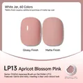 Japanese canned nail gel polish LP13 Apricot Pink showing glossy and matte finish - Apricot Pink (LP13)