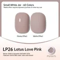 Lotus pink Japanese style nail gel polish showing both glossy and matte finish effects - Lotus Root Pink (LP26)