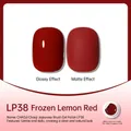 Professional Japanese jar nail polish glue in shade LP38 Frozen Lemon Red finish - Frozen Lemon Red (LP38)