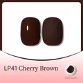 Japanese jar nail gel polish LP41 dark cherry color with glossy and matte finish comparison - Cherry Red (LP41)
