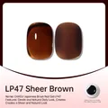 Japanese style transparent brown nail gel LP47 showing glossy and matte finish effects - Translucent Brown (LP47)