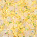 Macro view of yellow iridescent star and heart shaped sequins for DIY crafts - 20g Pack / Yellow Mixed Style
