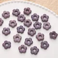16mm vintage purple marbled glass flower beads with large holes for DIY jewelry making - 1 Piece/Pack / Purple