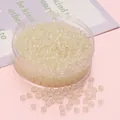 2x4mm abacus glass seed beads in translucent pale yellow finish for DIY jewelry crafting - 2x4mm (Aperture Approx. 1mm) / 10g/Bag (Approx. 150 Pcs) / Beige