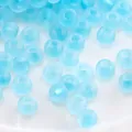 Light blue frosted glass round beads for DIY jewelry making and crafts - Style #01 / 3mm (10g/Pack Approx 220 Pcs) / Light Blue