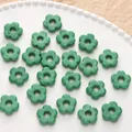 Green 16mm vintage glass flower charms with large holes for handmade DIY jewelry crafts - 1 Piece/Pack / Dark Green