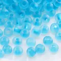 Light blue frosted glass round seed beads for handmade DIY bracelet necklace jewelry crafts - Style #02 / 3mm (10g/Pack Approx 220 Pcs) / Matte Light Blue