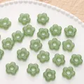 16mm vintage green glass flower beads for DIY jewelry making and handmade accessories - 1 Piece/Pack / Green