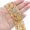 2mm faceted multi-color square glass beads strands for handmade DIY jewelry making - 2mm (Approx. 180 Pcs/Strand) / Citrus Tea