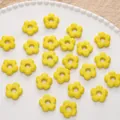 16mm vintage yellow glass flower beads with large hole for DIY bracelets and necklaces - 1 Piece/Pack / Yellow
