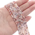2mm faceted square glass beads in mixed pastel colors for DIY jewelry making - 2mm (Approx. 180 Pcs/Strand) / Peach Milk Candy